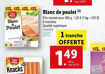 Lidl Blanc de poulet offre