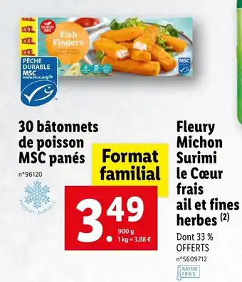 Lidl 30 Bâtonnets de poisson MSC panés offre