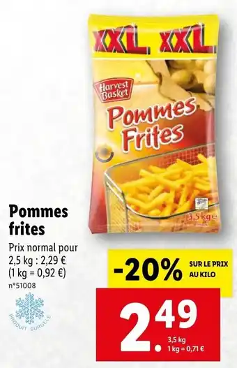 Lidl Pommes frites offre