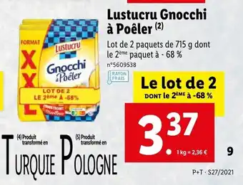 Lidl Lustucru gnocchi à poêler offre