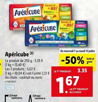 Lidl Apéricube offre