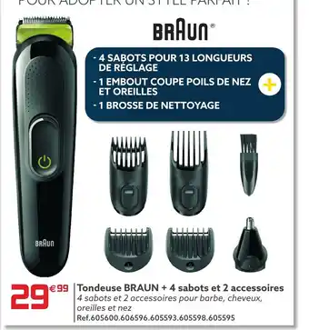 Gifi Tondeuse Braun +4 Sabots Et 2 Accessoires offre