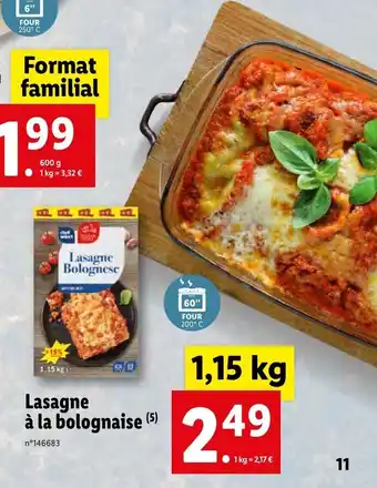 Lidl Lasagne à la bolognaise offre
