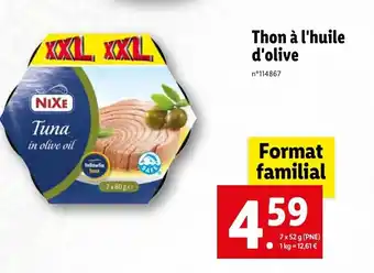 Lidl Thon à l'huile d'olive offre