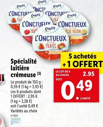 Lidl Spécialité laitière crémeuse offre