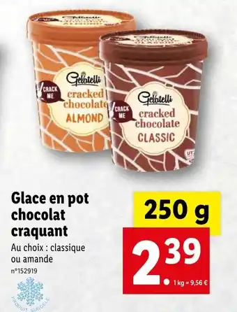 Lidl Glace en pot chocolat craquant offre