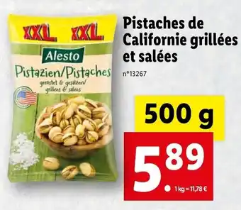 Lidl Pistaches de californie grillées et salées offre