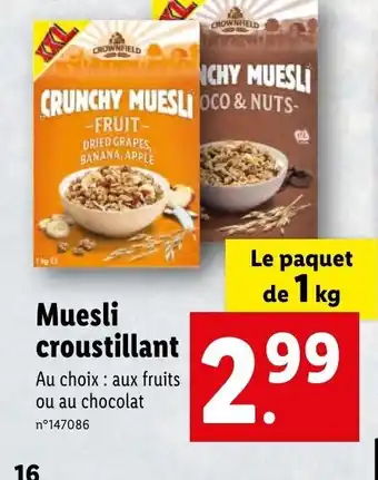Lidl Muesli croustillant offre