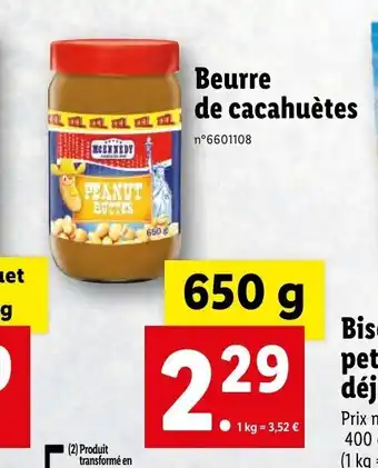 Lidl Beurre de cacahuètes offre