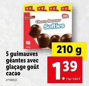 Lidl 5 Guimauves géantes avec glaçage goût cacao offre