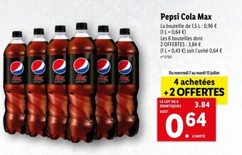 Lidl Pepsi cola max offre