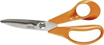 Amazon Fiskars ciseaux de jardin lames striées, longueur: 18 cm, lames en acier inoxydable/poignées en plastique, orange, classi... offre