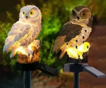 Amazon Queen.y led jardin lumières led jardin lumière hibou forme extérieure étanche lampe à économie dénergie pelouse jardin orn... offre
