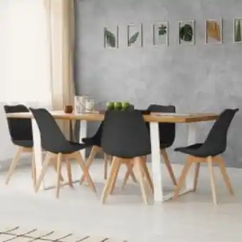 Conforama Lot de 6 chaises sara noires pour salle à manger offre