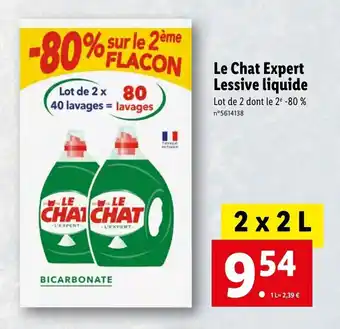 Lidl Le chat expert lessive liquide offre