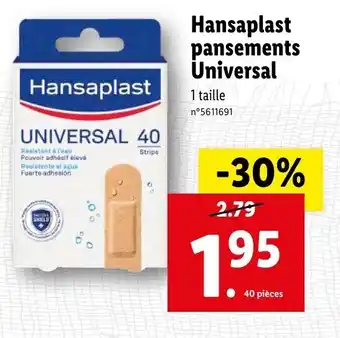 Lidl Hansaplast pansements universal offre