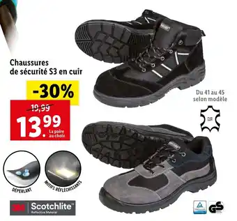 Lidl Chaussures de sécurité S3 en cuir offre