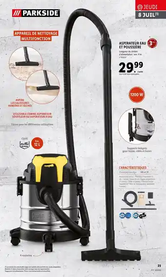Lidl Aspirateur eau et poussière offre