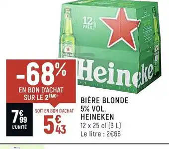 Petit Casino Bière Blonde 5%vol Heineken offre