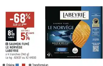 Petit Casino Saumon Fumé Le Norvege Labeyrie offre