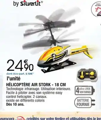 Cora x Carrefour Hélicoptere Air Stork 18cm offre