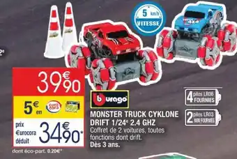 Cora x Carrefour Monster Truck Cyklone Drift 1/24 2.4ghz offre
