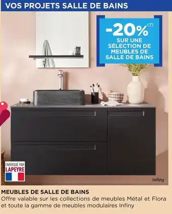 Lapeyre Bon plan sur une sélection de meubles salle de bains offre