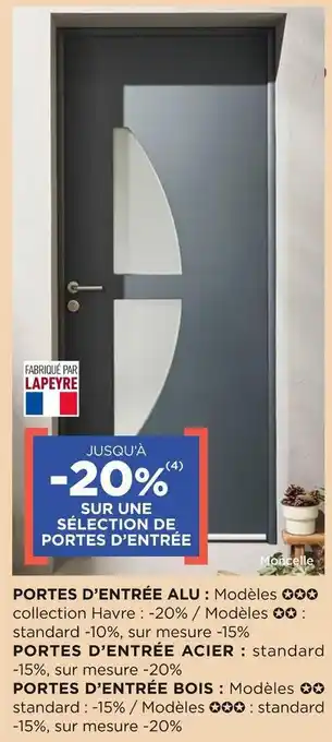 Lapeyre Bon plan sur les portes d’entrée alu offre