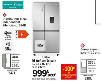 Conforama Hisence réf. américain hisense rs840n4wc offre