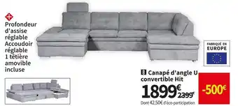 Conforama Canapé d'angle u convertible hit offre
