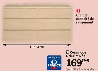 Conforama Commode 6 tiroirs neo offre