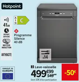 Conforama Hotpoint lave-vaisselle hfc3t141wcsb offre