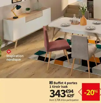 Conforama Buffet 4 portes 1 tiroir offre