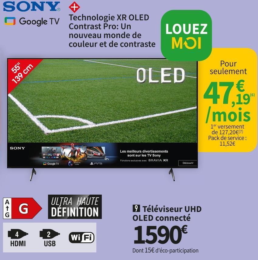 Promo Sony téléviseur uhd oled connecté xr55a75kaep chez Conforama