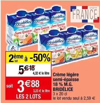 Migros Crème liquide bridélice offre