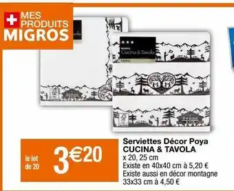 Migros Serviettes en papier offre