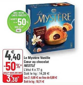 G20 Le mystère vanille coeur au chocolat nestlé offre