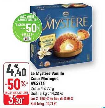 G20 Le mystère vanille coeur meringue nestlé offre