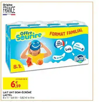 Intermarché Contact Lait uht demi-écrémé lactel offre