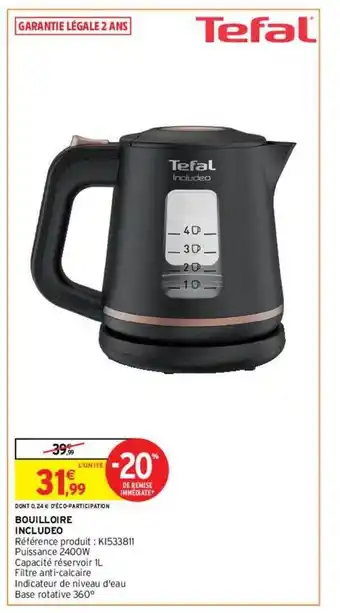 Bouilloire includeo tefal