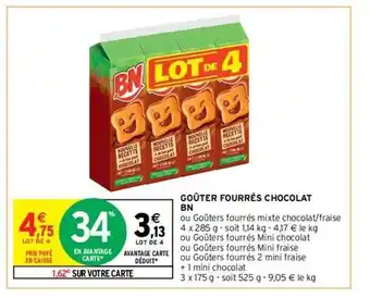 Intermarché Contact Goûter fourrés chocolat bn offre