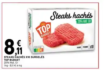 Steaks hachés x10 surgelés top budget