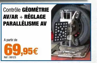 Autobacs Contrôle géométrie av-ar + réglage parallélisme av offre