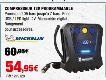 Autobacs Compresseur 12v programmable michelin offre