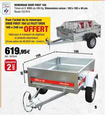 Autobacs Remorque erdé first 150 offre