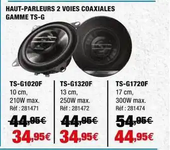 Haut-parleurs 2 voies coaxiales gamme ts-g