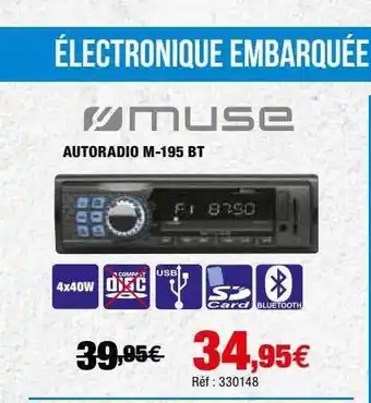 Autobacs Autoradio m-195 bt muse offre