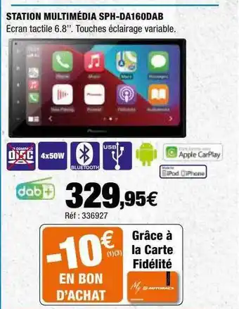 Autobacs Station multimédia sph-da160dab offre