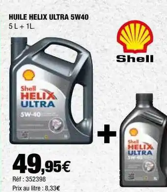 Autobacs Huile helix ultra 5w40 shell offre