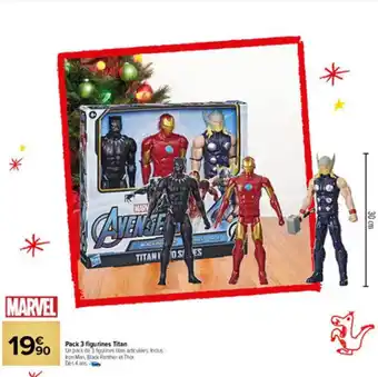 Carrefour Market Pack 3 figurines titan marvel offre